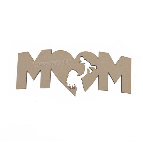 Wooden Mum & Baby Sign - LaserworksUK