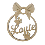 Dog Paw Shaped Bauble, Personalised Pet Name Decoration - LaserworksUK