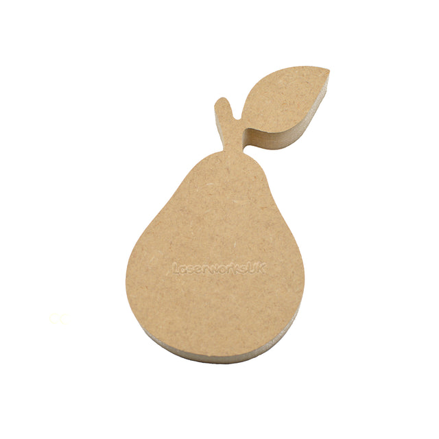 Freestanding Pear Craft Shape - 18mm MDF Wooden Fruit - Laserworksuk