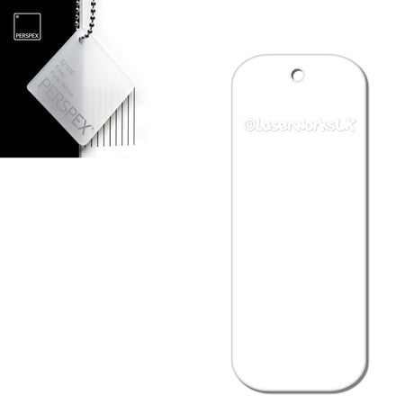 Acrylic Rectangle Keyring Blank Fobs (8cm Pack of 10) - Laserworksuk