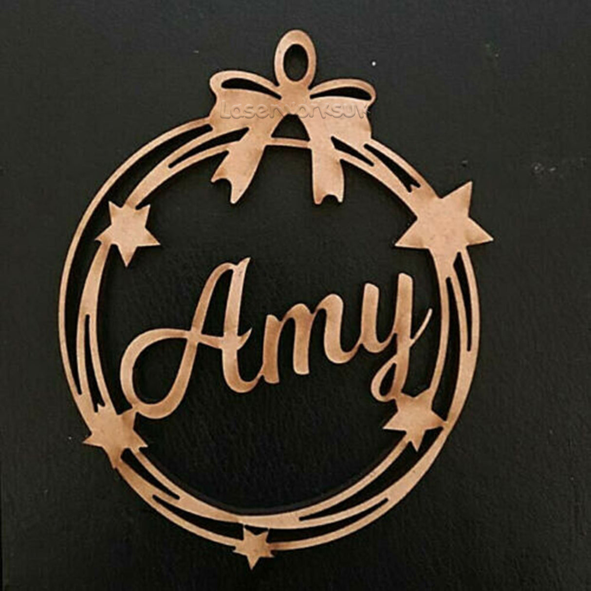 Personalised Star Bauble, Christmas Tree Bauble, Christmas Star Decoration - LaserworksUK