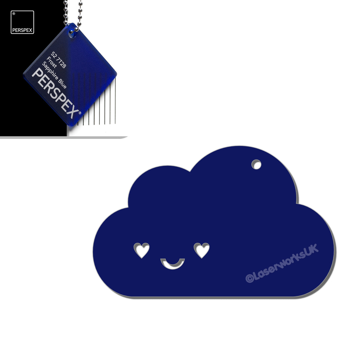 Custom Kawaii Happy Cloud Acrylic Keyring – 40+ Colours Available