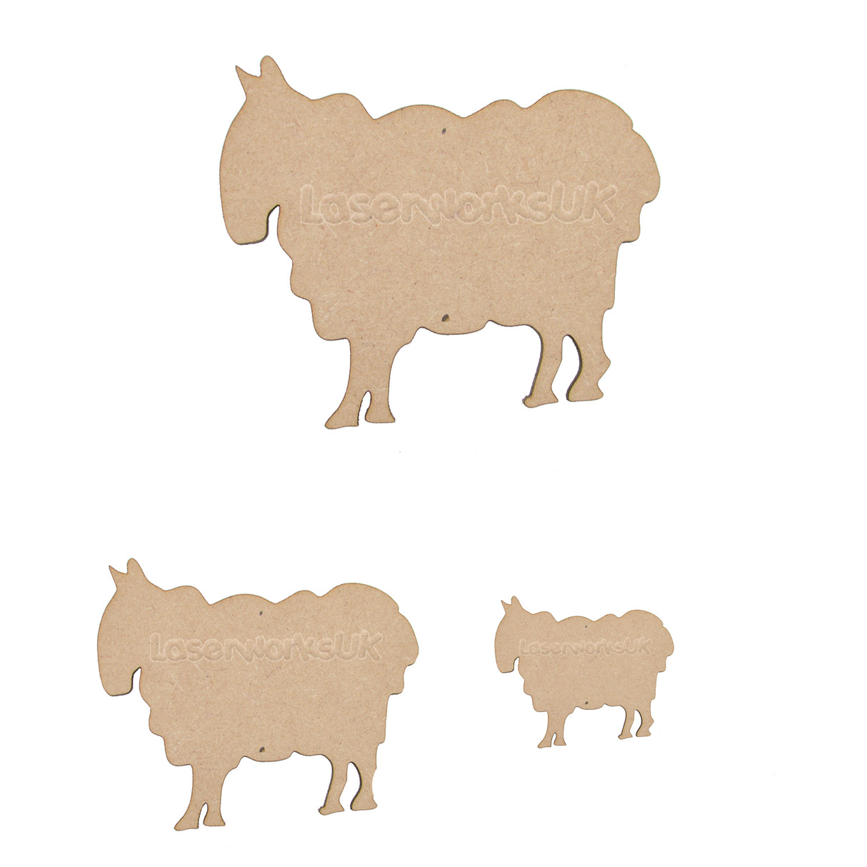 Wooden Sheep 3mm MDF Craft Shapes - LaserworksUK