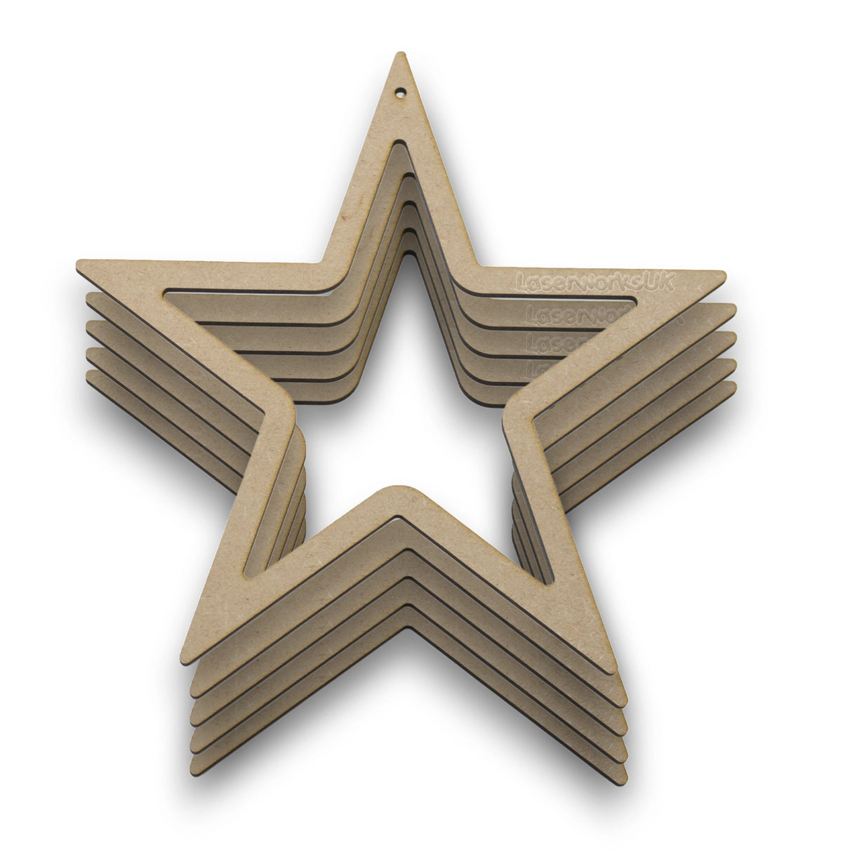 Star Outline Shapes | Rounded Corners - LaserworksUK