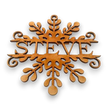 Personalised Snowflake Christmas Tree Bauble - With Hanging Hole - LaserworksUK