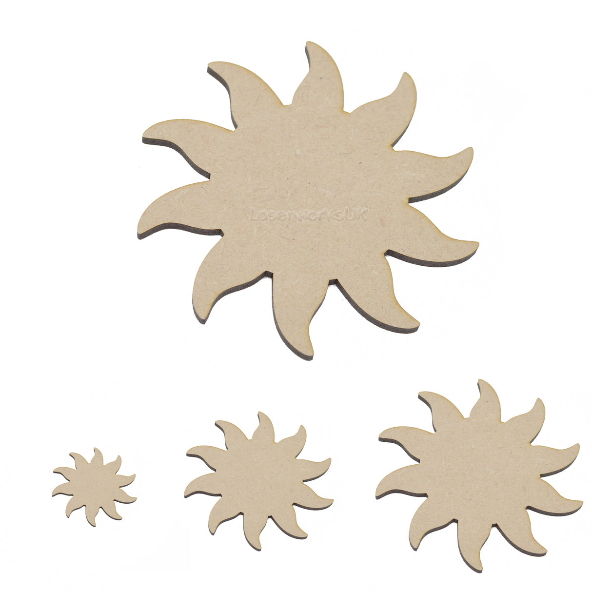 Sun MDF Craft Shapes | Weather Wooden Blank Tags Embellishment