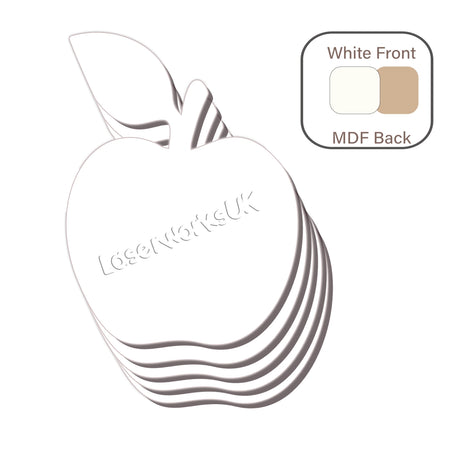 White MDF Apple Blanks (pack of 6) - Laserworksuk