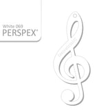 Acrylic Treble Clef Keyring - Music Student Gifts - Laserworksuk