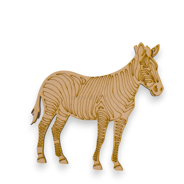 Wooden Zebra- MDF Safari Animal Craft Shapes - LaserworksUK